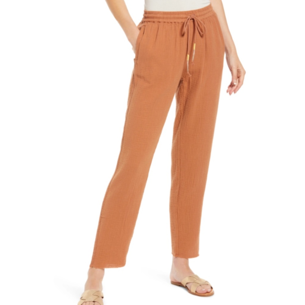 Faherty Dream Organic Cotton Gauze Pants XS NWT Pecan